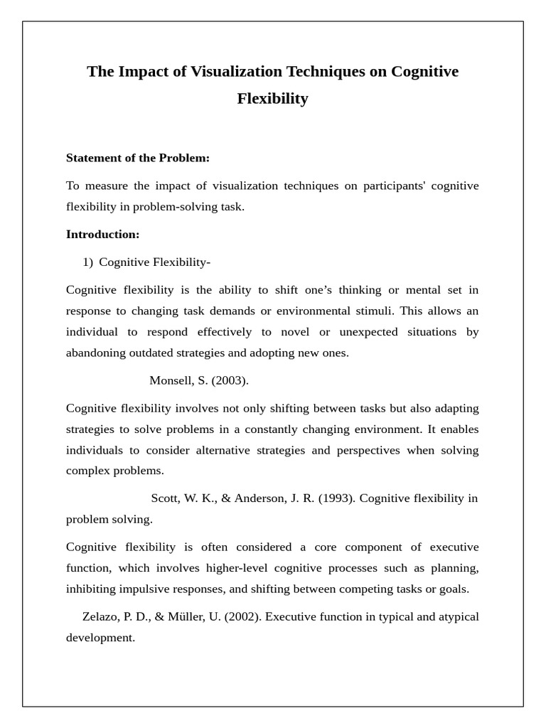 Visualization Techniques and Cognitive Flexibility | PDF | Attention ...