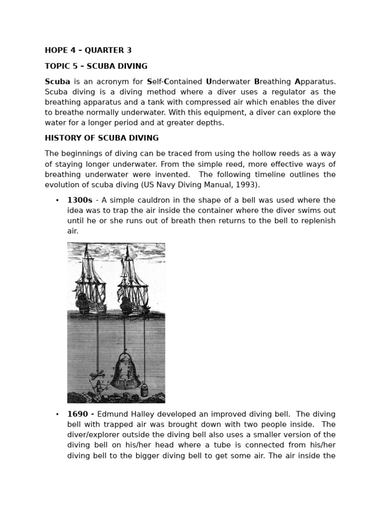 Scuba Diving: History and Essentials | PDF | Scuba Diving | Underwater ...