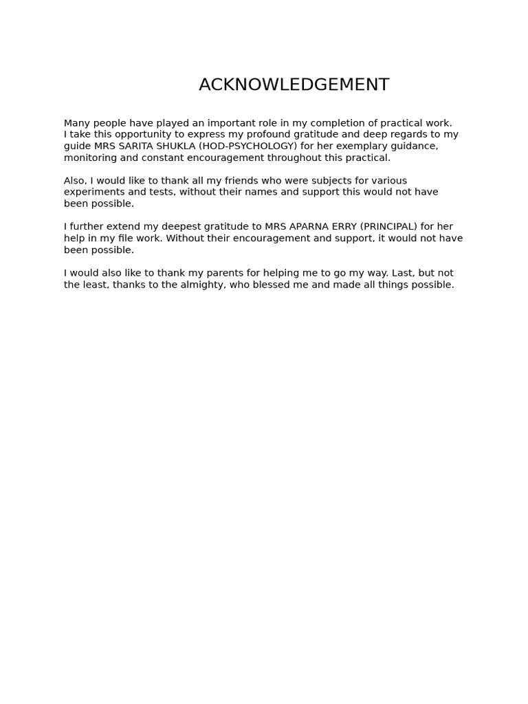 Acknowledgement | PDF