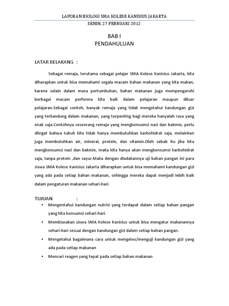 Praktikum Uji Bahan Makanan