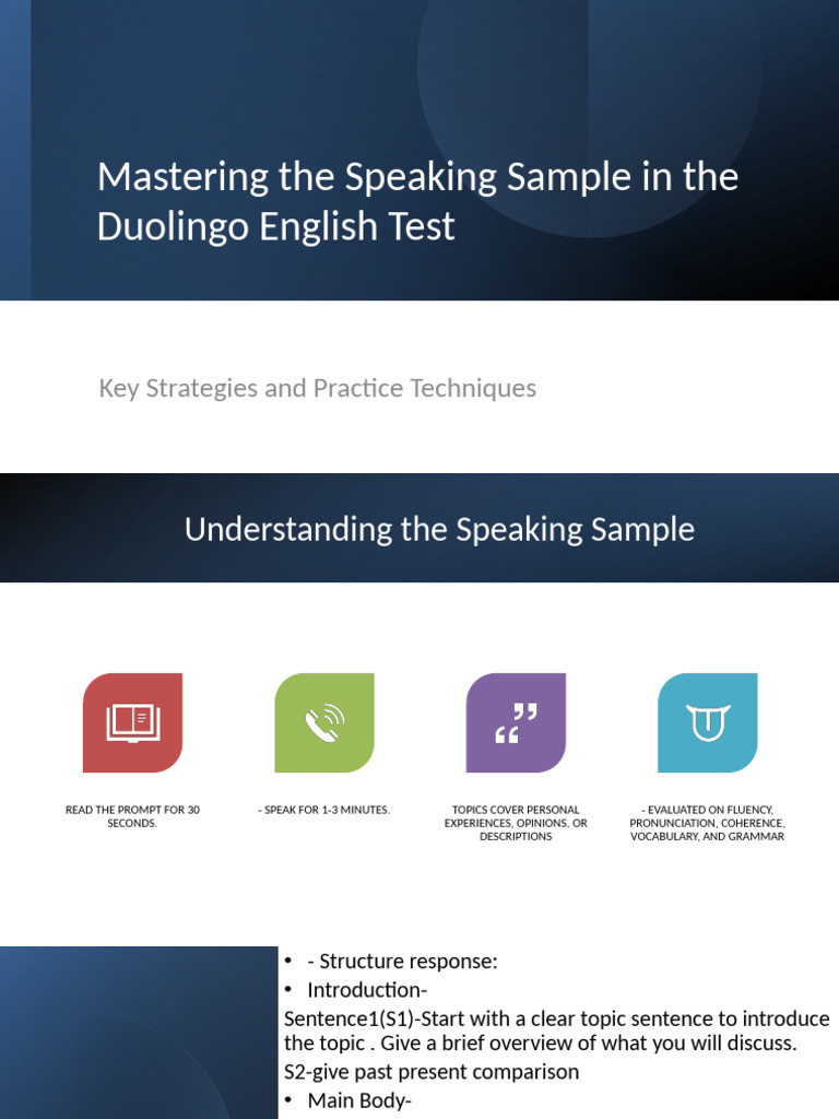 Duolingo Lecture 13 Speaking Sample | PDF