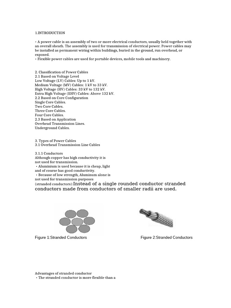 Power Cable Types and Applications Guide | PDF | Electric Power ...