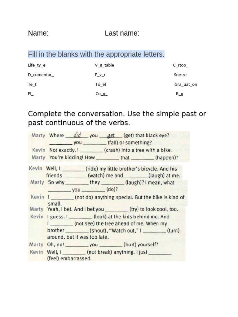 Fun English Practice Worksheet Pdf
