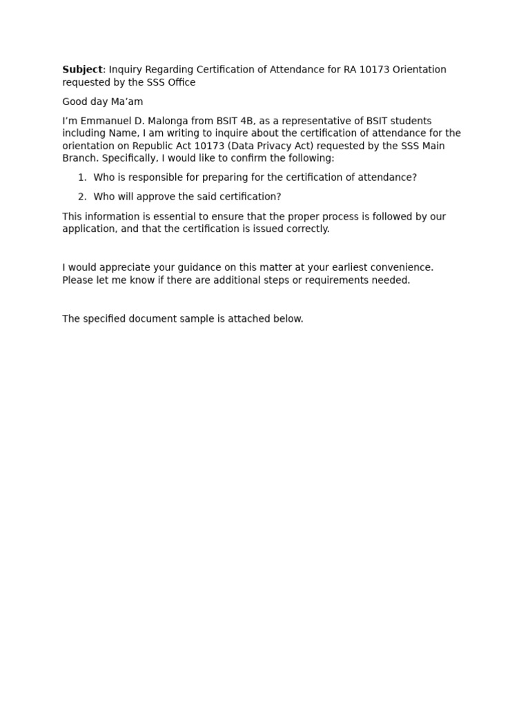 Email Sample | PDF