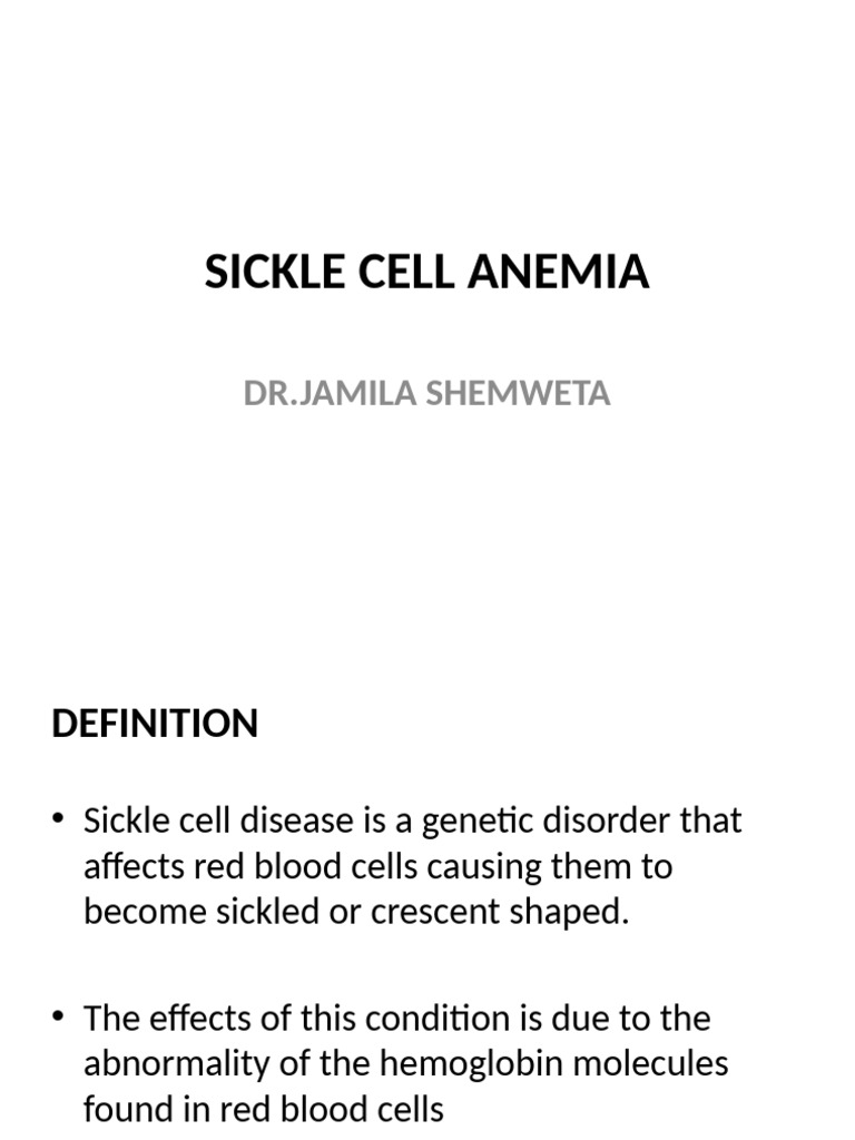 Sickle Cell Anemia | PDF | Hemoglobin | Anemia