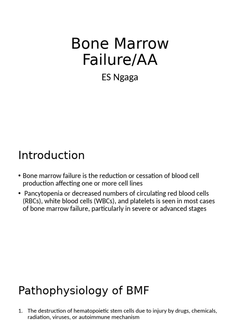 Bone Marrow Failure 2 110125 Pdf Bone Marrow Anemia