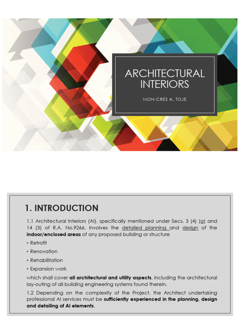 Architectural Interiors Design Overview | PDF | Architect | Design