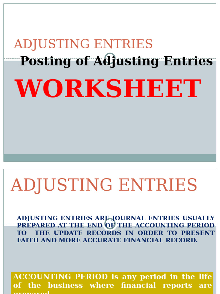 Adjusting Entries Worksheet Guide | PDF | Debits And Credits | Expense