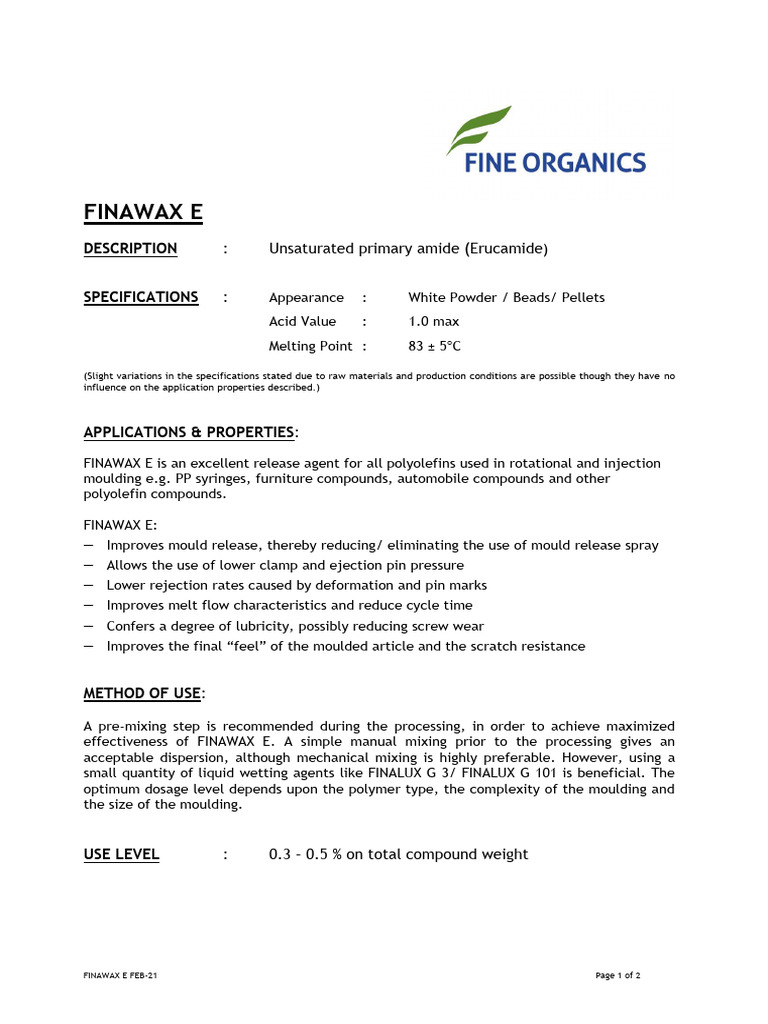 FINAWAX-E-TDS-1 | PDF | Materials | Building Engineering