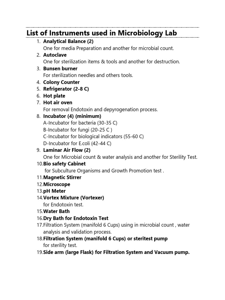 Essential Instruments for Microbiology Labs | PDF