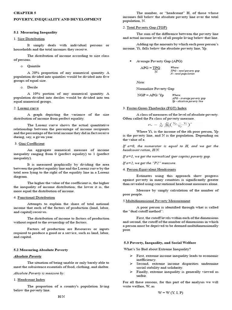 Poverty and Inequality Measurement Techniques | PDF | Taxes | Income ...