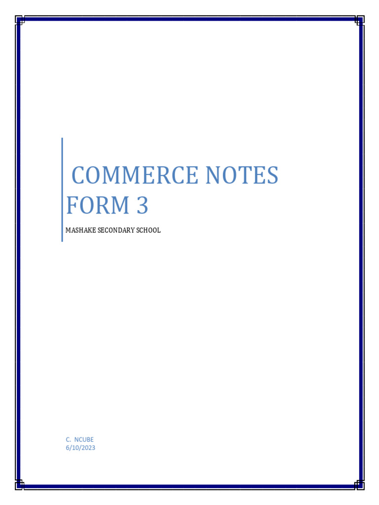 Commerce Notes Form | PDF | Protectionism | Negotiable Instrument