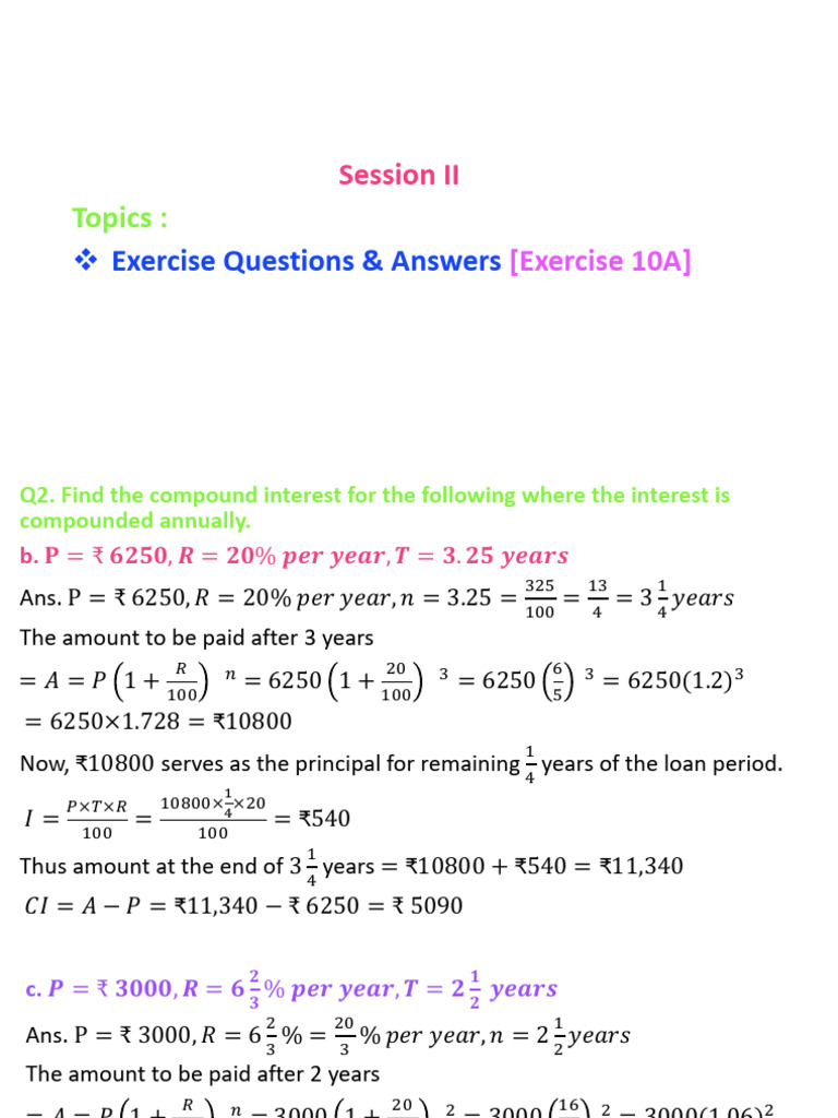 Compound Interest Calculations Guide | PDF | Trade | Interest