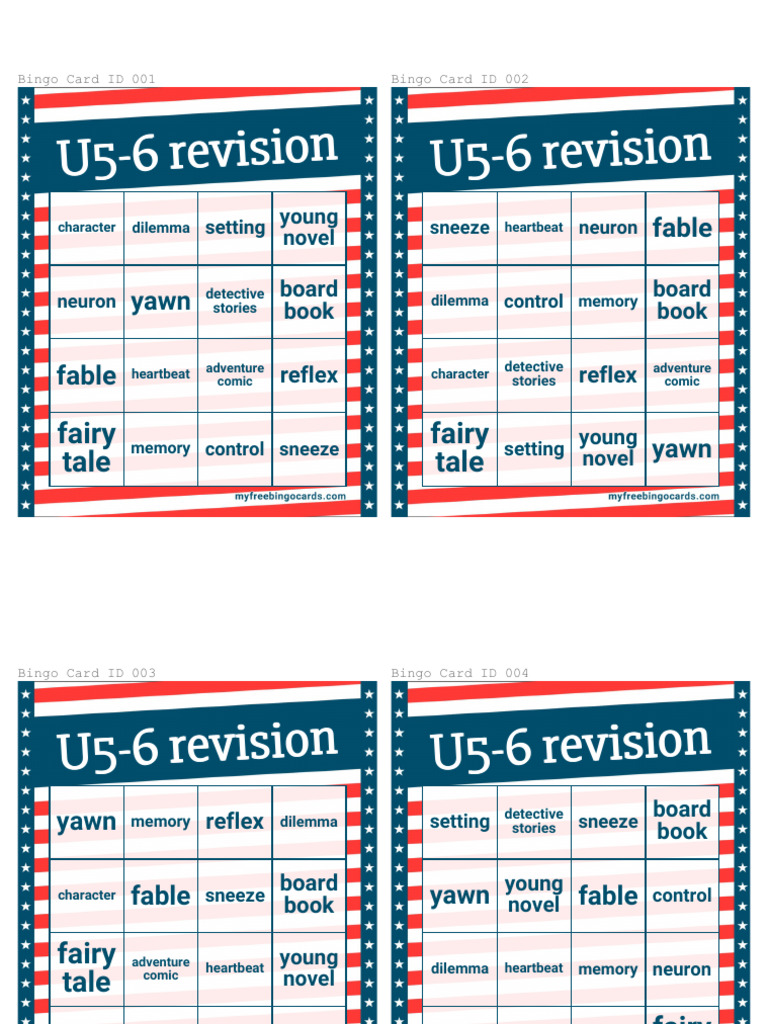 U56 Revision Bingo | PDF | Reflexes