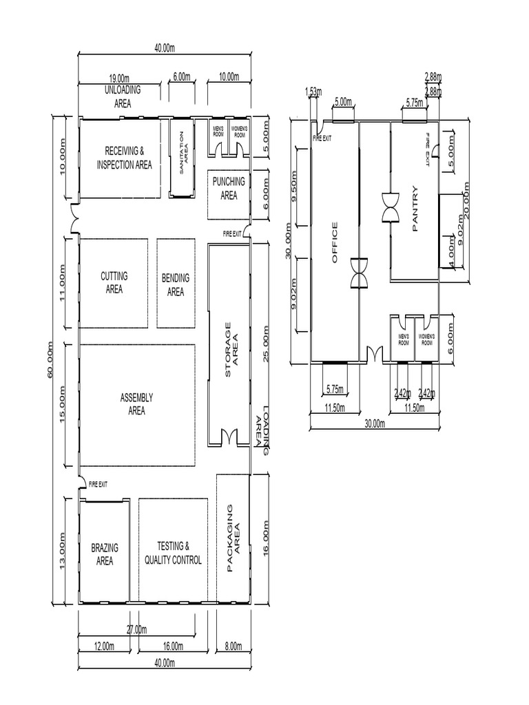 Facility Layout and Area Dimensions | PDF