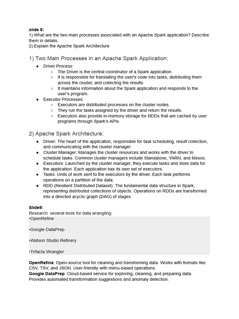 Apache Spark Processes and Architecture | PDF | Apache Spark | Machine ...