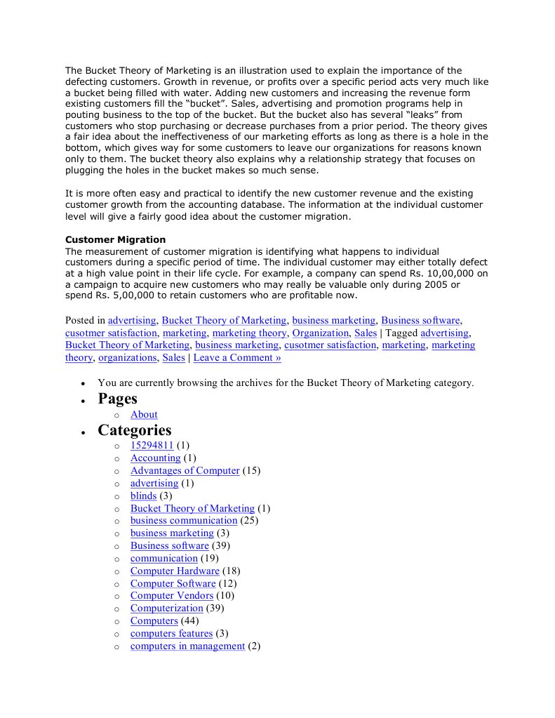 The Bucket Theory of Marketing PDF