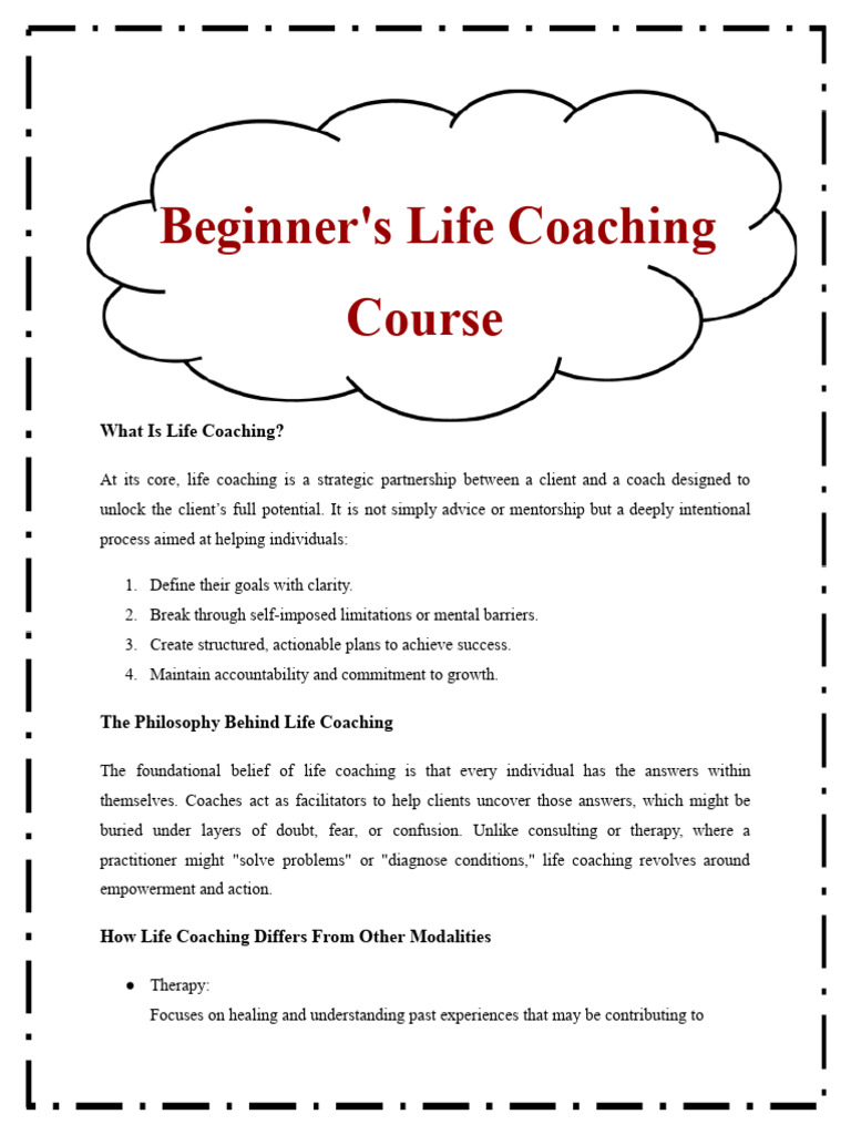 Life Coaching Course | PDF | Habits | Psychological Resilience