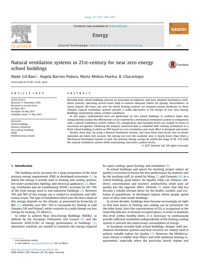 Natural Ventilation for Zero Energy Schools | PDF | Ventilation ...