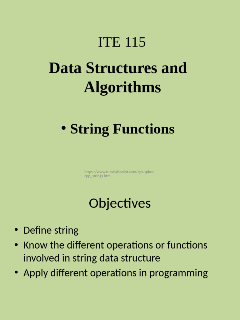 DATA, STRUCTURE AND ALGORITHM | PDF | C++ | String (Computer Science)