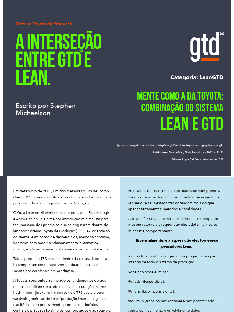 Interseção entre Lean e GTD na Produtividade | PDF | Tempo | Pensamento