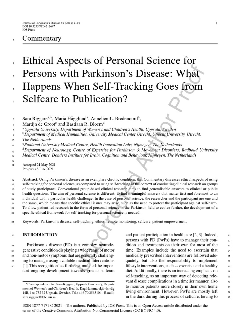 Riggare (2021) Ethical Aspects of Personal Science | PDF | Science ...