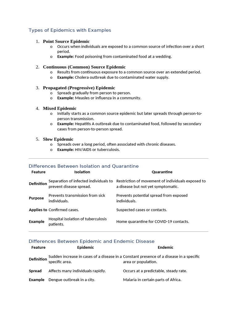 Types of Epidemics and Disease Concepts | PDF | Epidemics | Infection