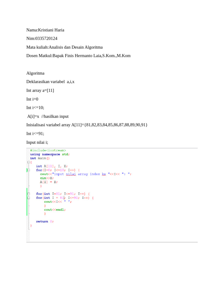 Analisis Algoritma Array di Java | PDF