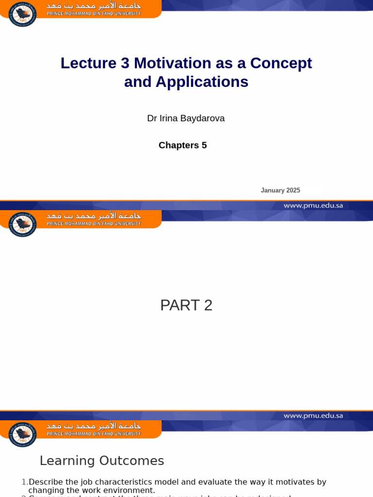 Lecture 3 Motivation Part 2 | PDF | Employment | Motivation