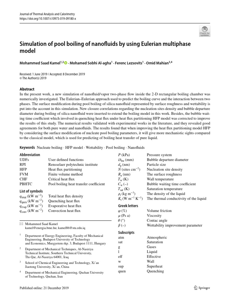 Simulation of Pool Boiling of Nanofluids by Using | PDF | Boiling ...