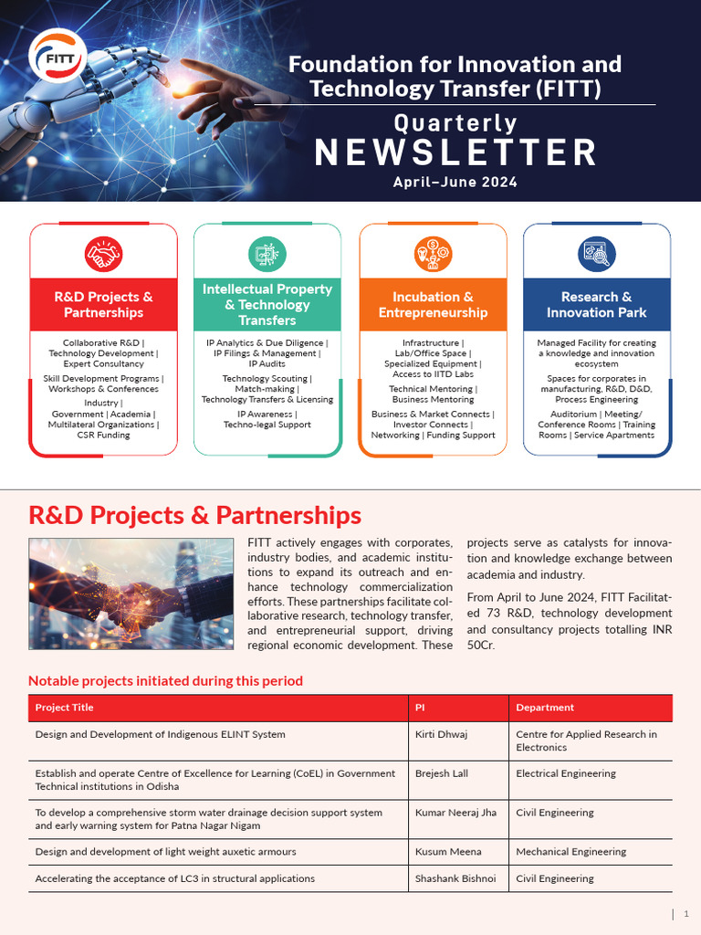 FITT Newsletter - A4 - Ap-Ju24 - Final | PDF | Startup Company | Small ...