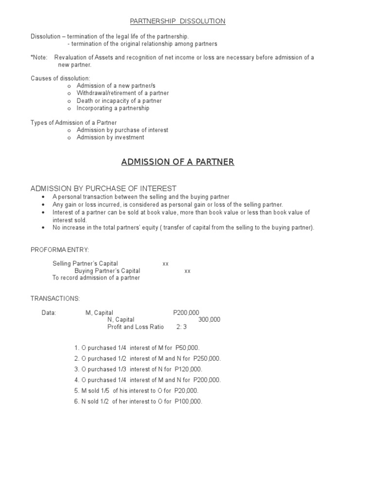 Partnership Dissolution Overview | PDF | Equity (Finance) | Book Value