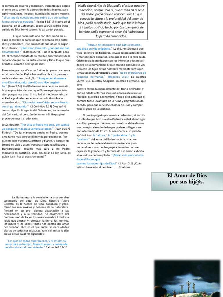 El Amor de Dios y la Redención en Cristo | PDF | Amor | Cristo (título)