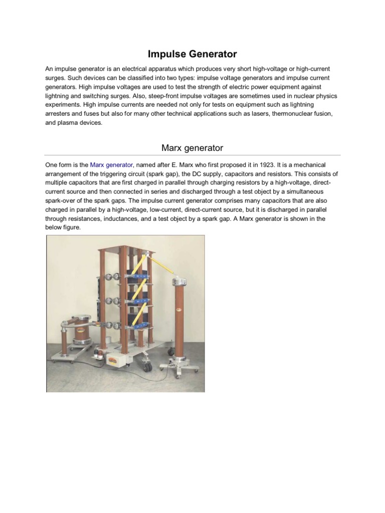 Impulse Generator | PDF | Teaching Methods & Materials | Science ...