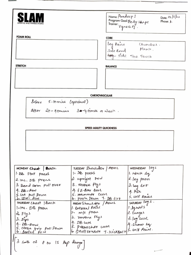 New Workout Schedule | PDF