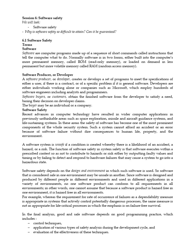 Understanding Software Safety Challenges | PDF | Medicine