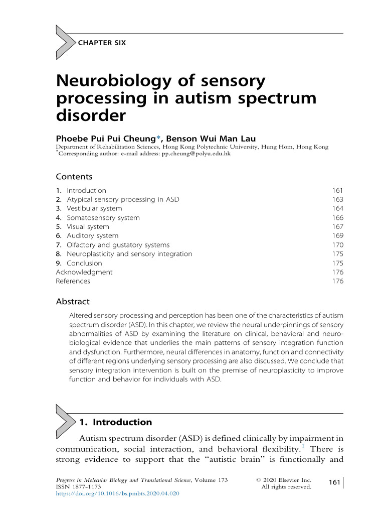 Neurobiology of Sensory Processing in Autism Spectrum Disorder | PDF ...