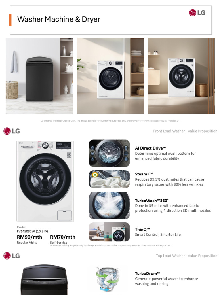 LG Washer & Dryer Rental Guide | PDF | Washing Machine | Clothes Dryer