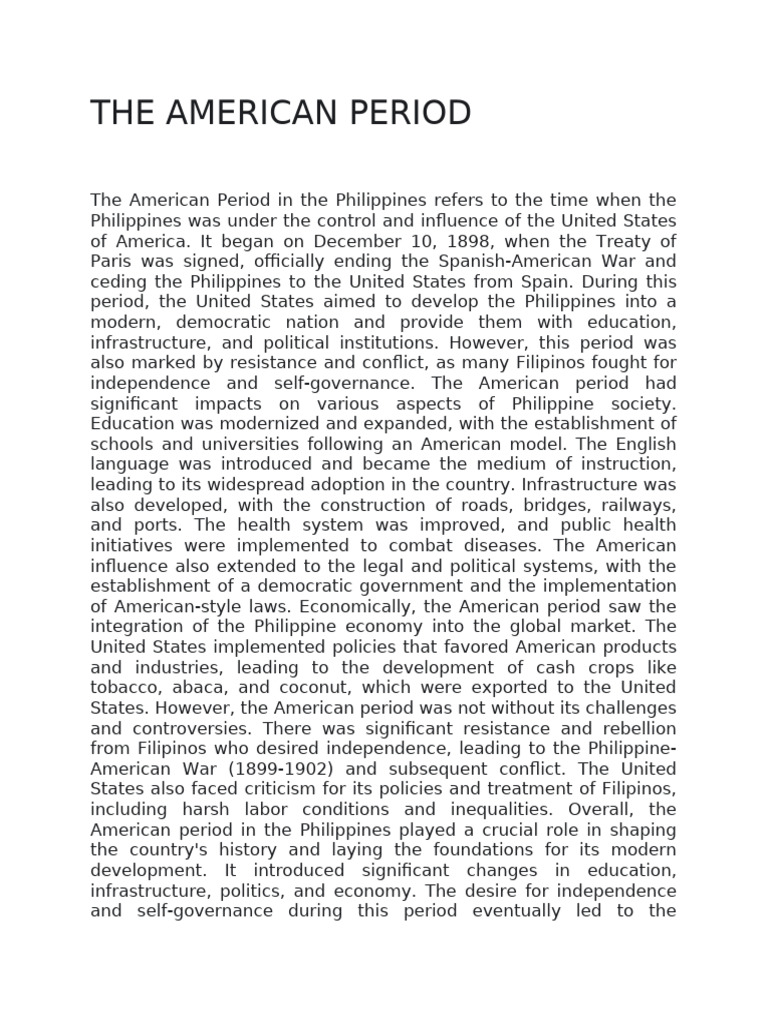 The American Period in the Philippines | PDF