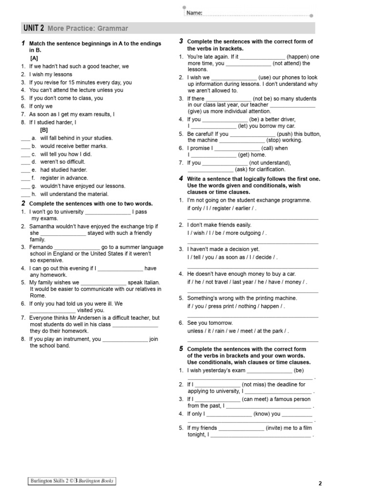 Grammar Practice: Conditional Sentences | PDF | Language Mechanics | Syntax