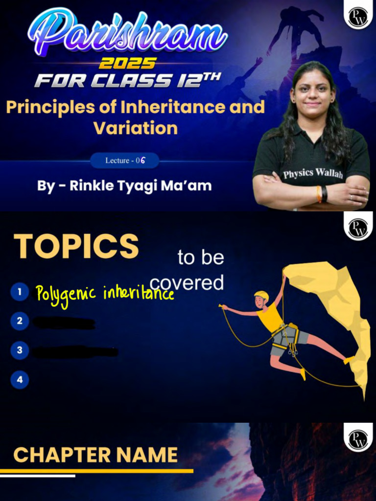 Principles of Inheritance and Variation 06 - Class Notes - Parishram ...