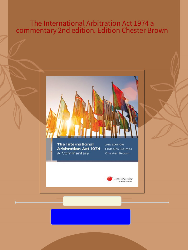 The International Arbitration Act 1974 A Commentary 2nd Edition ...
