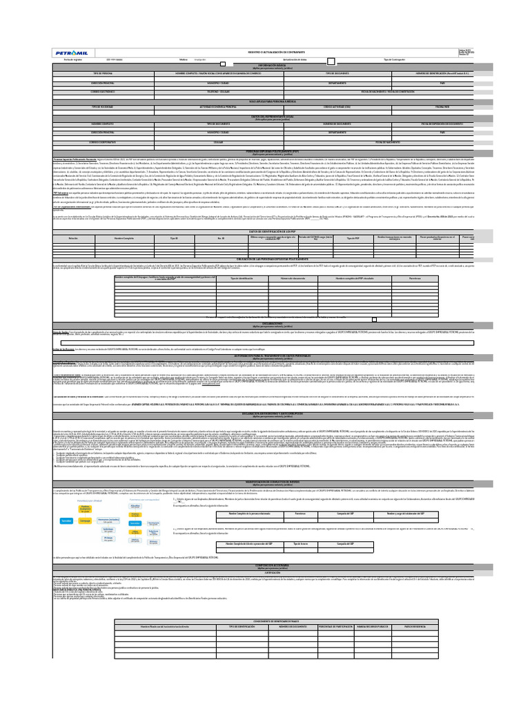 R-072 Registro o Actualización de Contraparte | PDF | Business ...