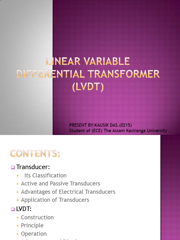 Overview of Transducers and LVDT | PDF | Transformer | Electronics