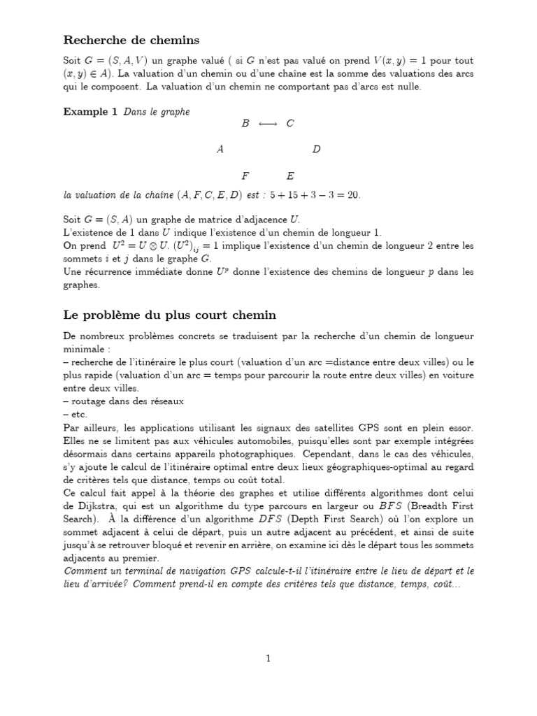Algorithme de Dijkstra pour chemins minimaux | PDF | Théorie des ...