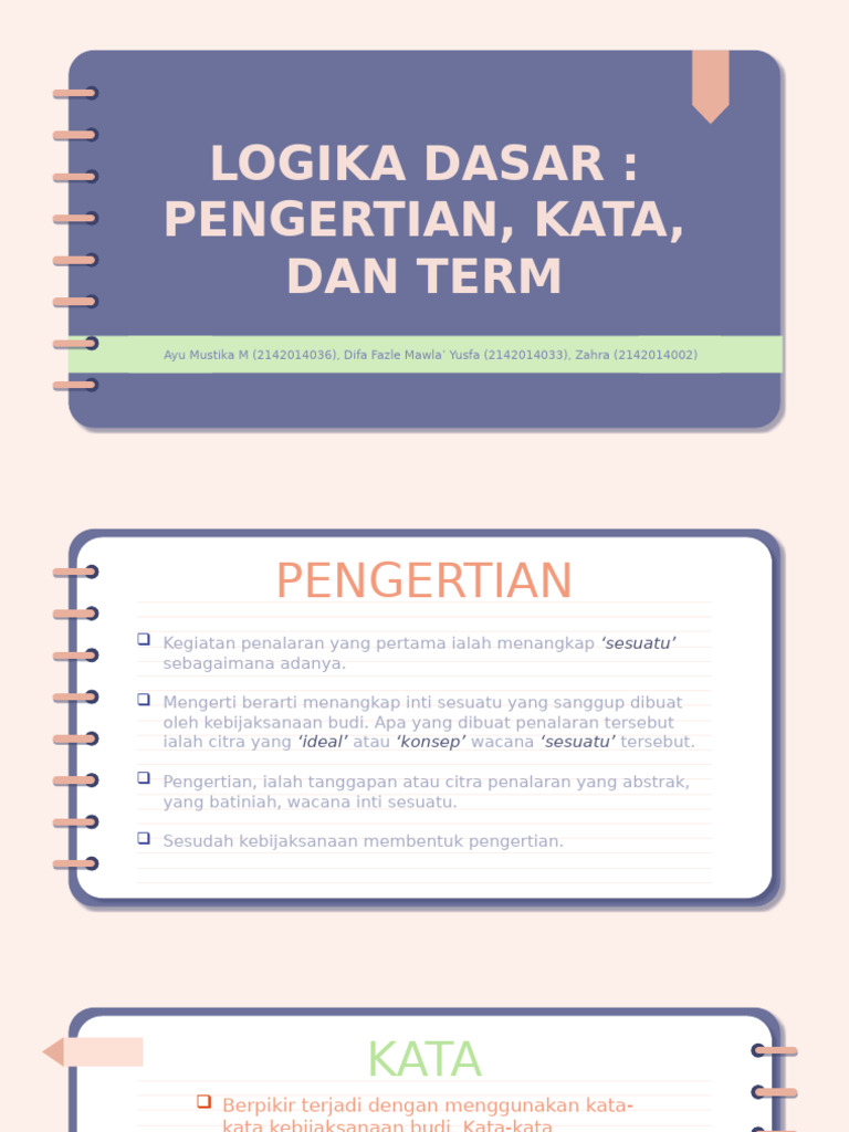 Pengertian dan Fungsi Kata dalam Logika | PDF