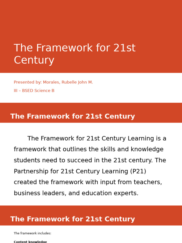 21st Century Learning Framework Overview | PDF | Critical Thinking ...