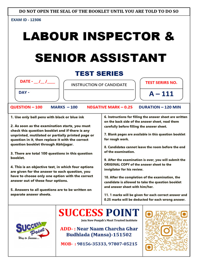 Labour Inspector P11 | PDF