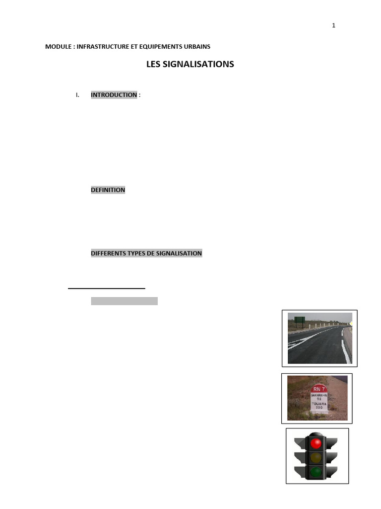 Types et normes de signalisation routière | PDF | Feu de circulation ...