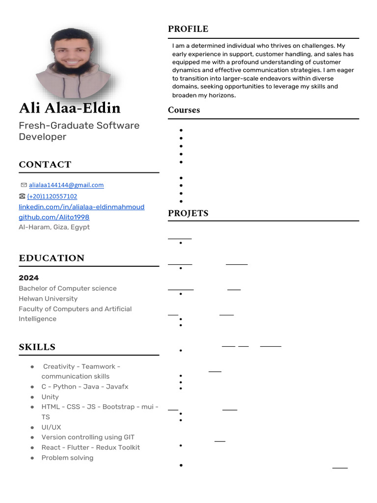 Fresh-Grad Software Developer Profile | PDF | Java Script | Java ...